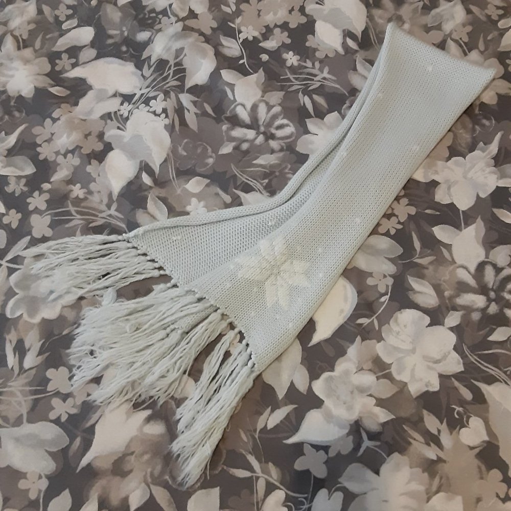 Mariella Burani Baby -pale blue knit scarf with fringe